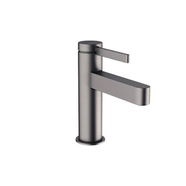 Imagem de hansgrohe Finoris Torneira moderna para pia de banheiro com 1 manípulo 1 furo 12,7 cm de altura em cromo preto escovado, 76010341