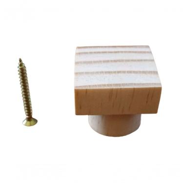 Imagem de Puxador Gaveta Madeira Pinus Quadrado 3,4x3 - 5 Un