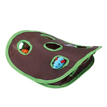 Imagem de G P Mouse Hunt Toys de Gato, 9 Buracos Interativos 1 Conjunto de Brinquedos Dobráveis ​​Popup de Brinquedos Abertos Com Ratos e Animais Bell Ball Ball Hecue Game Pop-up Exercício para Kitten Funny