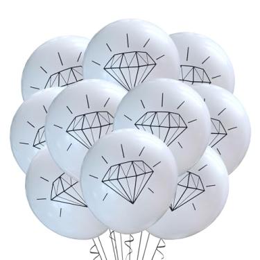 Imagem de Malayan Products Diamond Balloons 12 Count Latex, Jewelry Birthday Decoration, Caret Gem Jewel Event Supply, 12 Inch Standard Size