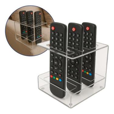 Imagem de Suporte Controle Remoto Tv Transparente Mesa Moderna Sala Minimalista 