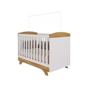Imagem de Berço Mini Cama Branco e Amêndoa Móveis Peroba Magia, Branco e Amêndoa