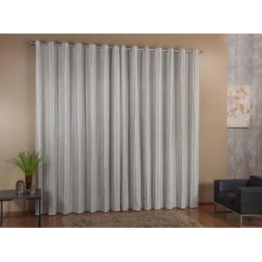 Imagem de Cortina rústica capri listrado 2,80x1,70 cinza - ENXOVAIS FEITOZA