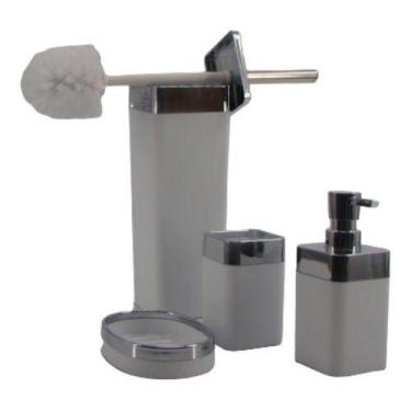 Imagem de Kit Banheiro Lavatório 4 Peças Limpeza Porta Sab Liquido - Vacheron