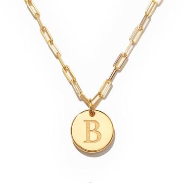 Imagem de STORYJEWELLERY Colares com inicial feminina, B-T, Banhado a latão com ouro 18K, Sem Pedra Preciosa