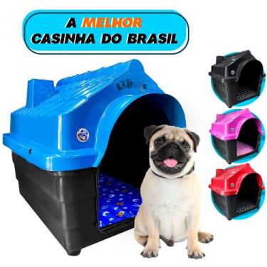 Imagem de Casinha Casa Plástica Cachorro Caes Número 3 Mec + Colchão - Mec Pet, 
