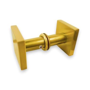 Imagem de Puxador para Box/Porta de Vidro - 01 Furo THP Barra Maciça 50x50x10mm (Dourado Gold)