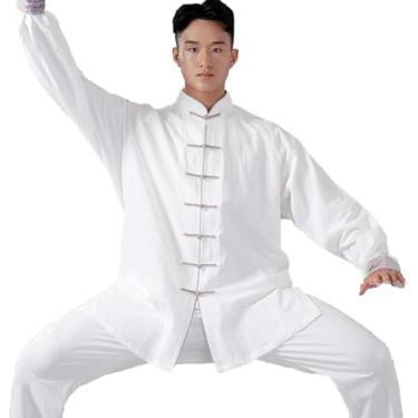 Imagem de Uniformes De Prática De Tai Chi Conjuntos De Artes Marciais Para Homens E Mulheres Roupas Chinesas De Kung Fu Uniforme De Meditação Zen, White, S