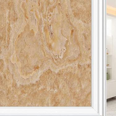 Imagem de Película de janela 3D de mármore, textura de estilo mármore, para porta de vidro, banheiro, sala de estar, L90 x C 190 cm