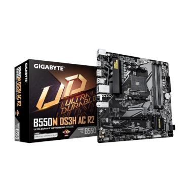Imagem de GIGABYTE Placa-mãe B550M DS3H AC R2 AMD AM4, Micro-ATX, DDR4, Dual M.2, SATA 6Gb/s, WIFI5, Realtek GbE LAN, PCIe 4.0