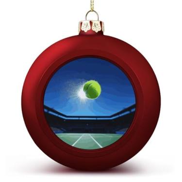 Imagem de Bolas de Natal, decorações de Natal, festivais, bola de tênis no ar, bolas penduradas para árvores de Natal, decoração de festa de Natal