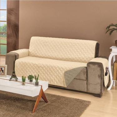 Imagem de Protetor De Sofá Dupla Face Manu 4 Lugares King - Cáqui-palha