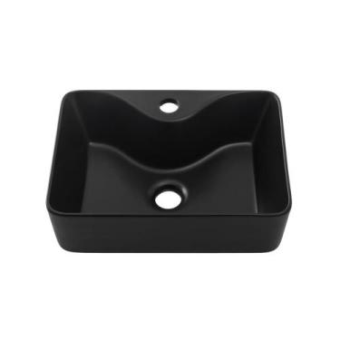 Imagem de Cuba de Apoio Slim Retangular Sem Válvula para Banheiro Louça Cerâmica