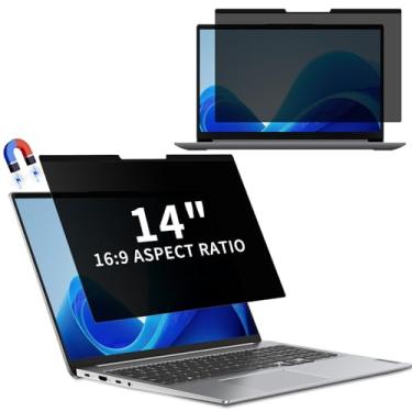 Imagem de CeiLarv Tela magnética de privacidade para laptop 14 polegadas 16:9 protetor de filtro de privacidade para notebook removível [anti-espião/reflexo] filme para 35.6 cm (largura x altura: 316 mm x 184