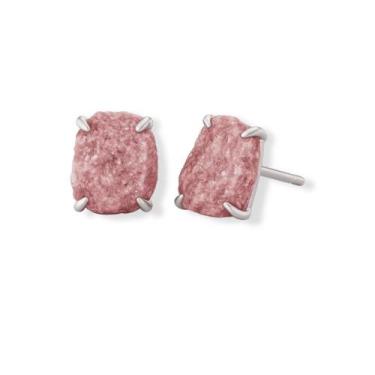 Imagem de Brinco Tarraxa Lepidolita Rosa - Cristal Natural, Prata 925