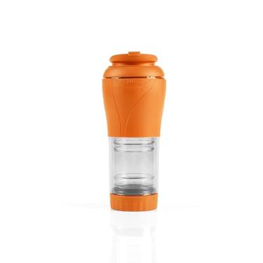 Imagem de Cafeteira Portátil Pressca 350 ml, com isolamento térmico. Filtro reutilizável de inox. Infusora de chá manual. Livre de BPA. 22 cm de altura.
