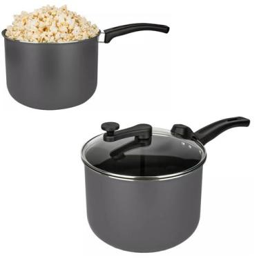 Imagem de Panela Pipoqueira Grande Tampa Vidro Antiaderente Não Gruda - Be Best,