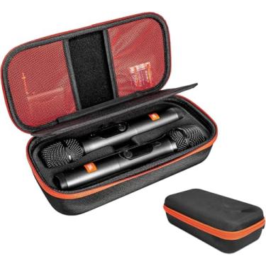 Imagem de Estojo de Transporte de Microfone Duplo para Microfones Sem Fios, Caixa Universal para Microfone Sem Fio, Bolsa de Armazenamento de Viagem de Microfone Duplo Portátil para Receptor