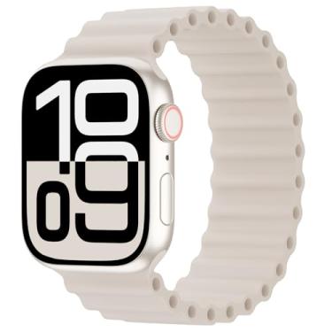 Imagem de Arctime Pulseira de silicone Ocean Solo compatível com Apple Watch Ultra/2 Series SE 10 9, 8, 7, 6, 5, 4, 3, 2 e 1 de 38 mm, 40 mm, 41 mm, 44 mm, 45 mm, 46 mm, 4, 3, 2 e 1
