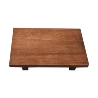 Imagem de predolo Suporte de pedestal de madeira, expositor de balcão de cozinha, suporte de joias marrom, de madeira para exibição, bandeja de fazenda para banheiro