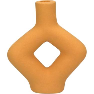 Imagem de CASTIÇAL PORTA VELA HOME&CO CERÂMICA 18X15X5CM LARANJA