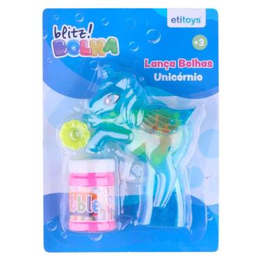 Imagem de Lança Bolhas de Sabão Unicórnio com 3 Peças Etitoys