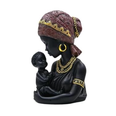 Imagem de Bothyi Estátua de mãe e filho africanos, escultura de mãe e filho, estátua de busto de arte africana, estatueta de arte para desktop, hotel casa