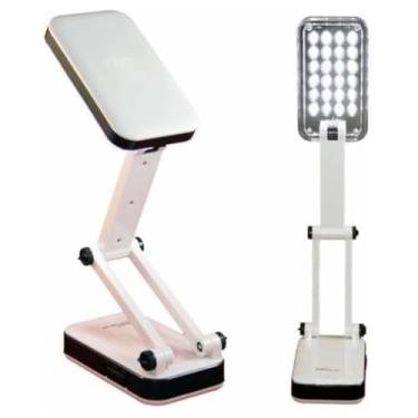 Imagem de Luminária de Mesa Portátil e Dobrável com 24 LEDs, 2 Níveis de Brilho e Ajuste Regulável – Lâmpada LED Recarregável Escritório Casa Cozinha Escritório Maquiagem Estante