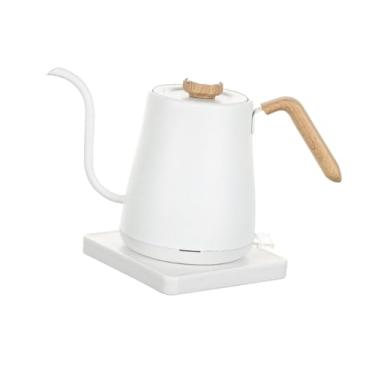 Imagem de IEUDNS Chaleira elétrica tipo pescoço de ganso, caldeira de água quente, aquecimento rápido, chaleira para café, chá, visor de temperatura para a casa da mãe, Branco