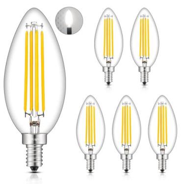 Imagem de Lâmpada LED de candelabro CrLight 8W 4000K Daylight White E12, pacote 