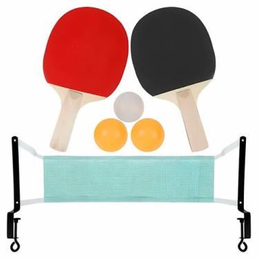 Imagem de Conjunto Ping Pong Tênis De Mesa Conjunto 3 Bolas 2 Raquetes E Rede Br