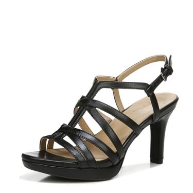 Imagem de Naturalizer Sandália feminina Baylor de salto alto com tiras, Preto liso, 9 Wide