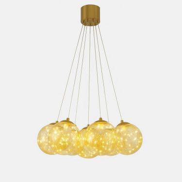 Imagem de Pendente Moderno Com 7 De Vidro Transparente