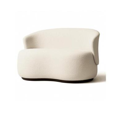 Imagem de Namoradeira Decorativa Sala Estar Orgânica Beatriz Boucle Bege - Monta