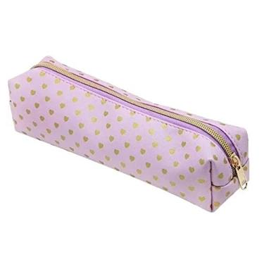 Imagem de Estojo Estampado 1 Zíper Pompom Lilás e Branco, BRW