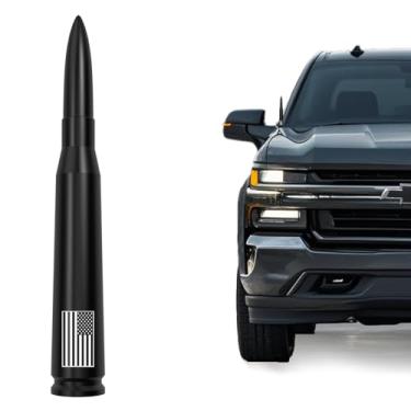 Imagem de Antena bala de carro caminhão bandeira americana para GM Chevy Silverado GMC Sierra 1500 2500 3500 HD Avalanche Denali, design antifurto e seguro para lavagem de carro, acessórios de caminhonete