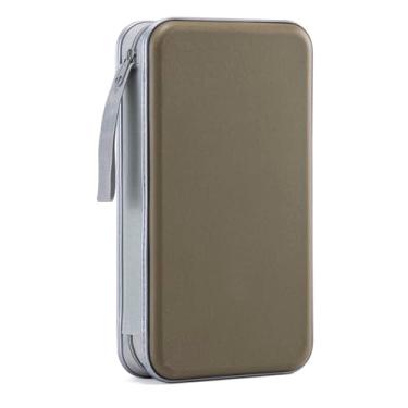 Imagem de LIOVODE Estojo Para Dvd, Cd Com Capacidade 96 Unidades, Suporte Portátil, Organizador De Carteira Plástico Rígido Carro (Verde-Oliva)