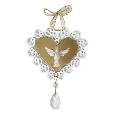 Imagem de Coração P Com Espelho E Divino Dourado - Meu Santo É Forte!