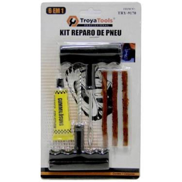 Imagem de Reparo Pneu Carro Moto Macarao + Escareado Acessorio 6 Peca - Mohnish