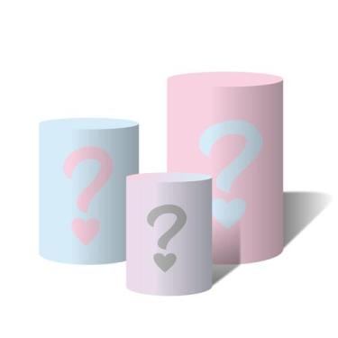 Imagem de Trio Capas Para Cilindro Versátil Boy ou Girl Chá Revelação Rosa e Azu