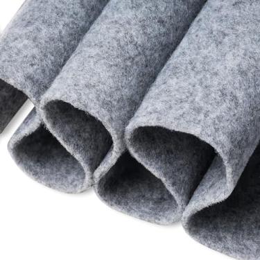 Imagem de FabricLA Tecido de feltro cinza mesclado – 91,4 cm de largura x 9 pés – Material de feltro macio de 1,6 mm de espessura para projetos DIY, costura, artes e artesanato