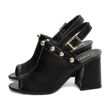 Imagem de Sandália Ankle Boot Feminina Slato Bloco Grosso Preto Torricella AVS 776A (Preto, BR, Adulto, Numérico, 39)