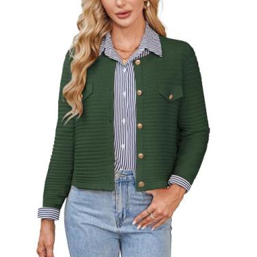 Imagem de Suéter de cardigã GRACE KARIN branco de malha aberta para mulher