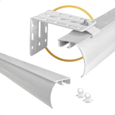 Imagem de Trilho Suiço Max Simples Com Bandô Cortina Wave Parede Deslizante Rodí