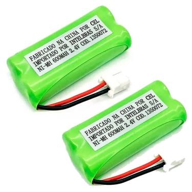 Imagem de Kit 2 Baterias/Pilhas Telefone Sem Fio Intelbras 2,4V 600Ma