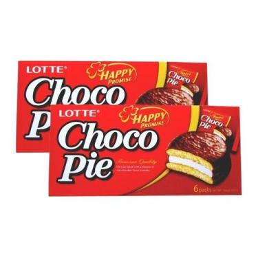 Imagem de kit 2 ALFAJOR DE CHOCOLATE COREANO CHOCOPIE 168G - LOTTE