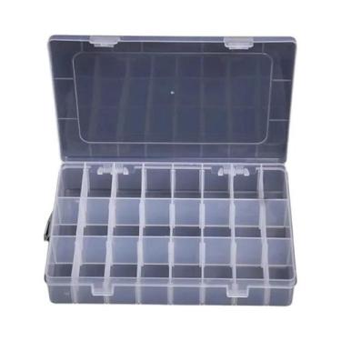 Imagem de Caixa Organizadora De Joias De Plástico Com Grades Ajustáveis Transpar