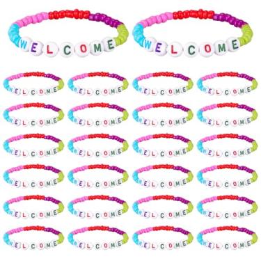 Imagem de XunYee 24 conjuntos de presentes de volta às aulas para estudantes, incluindo nosso cartão de felicitações de família e pulseira de primeiro dia de aula com bolsas e letras para presentes de 1º dia de