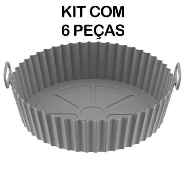 Imagem de Kit 6 Peças Formas Silicone Reutilizável Para Airfryer - King