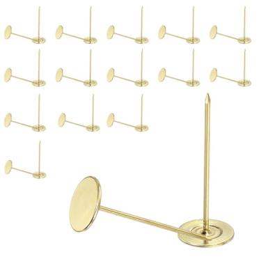 Imagem de YELARXI Tachinhas de unhas de estofamento, pregos para móveis, cabeça chata, 3/4 x 2, alfinetes vintage para (pendurar na parede/escritório/decoração de casa/móveis/foto) 0,1 cm A, 30 peças e ouro